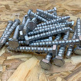 Silver Masonry Exterior Bolts Concrete Brick Stone and Wood Screws - Indoor Outdoors
